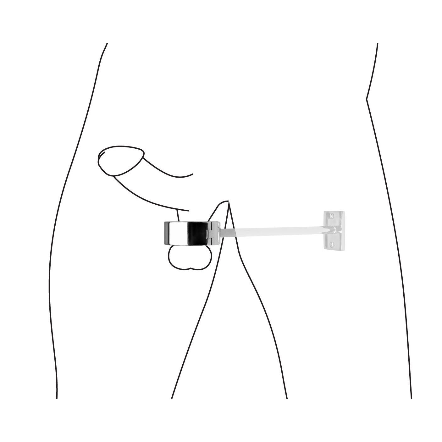 Locking Mounted CBT Scrotum Cuff with Bar