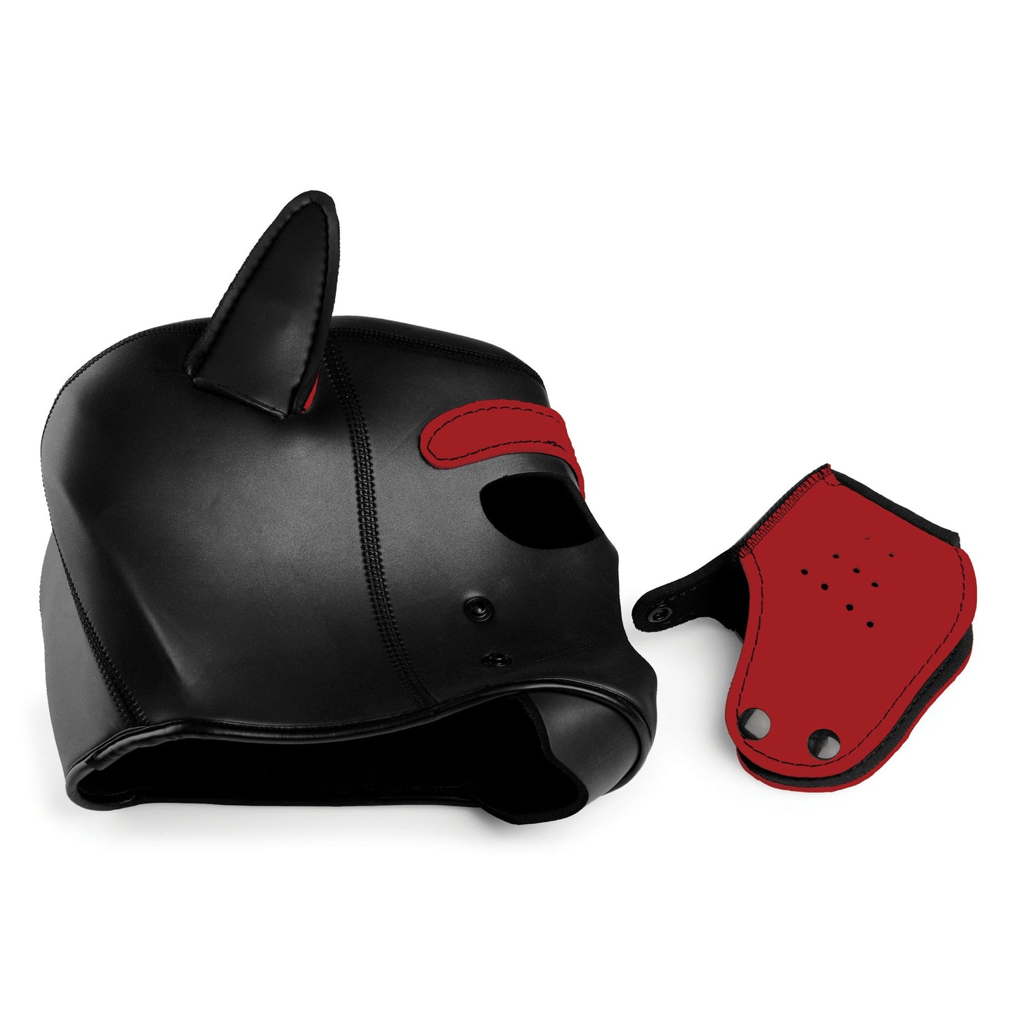 Spike Neoprene Puppy Hood - Red