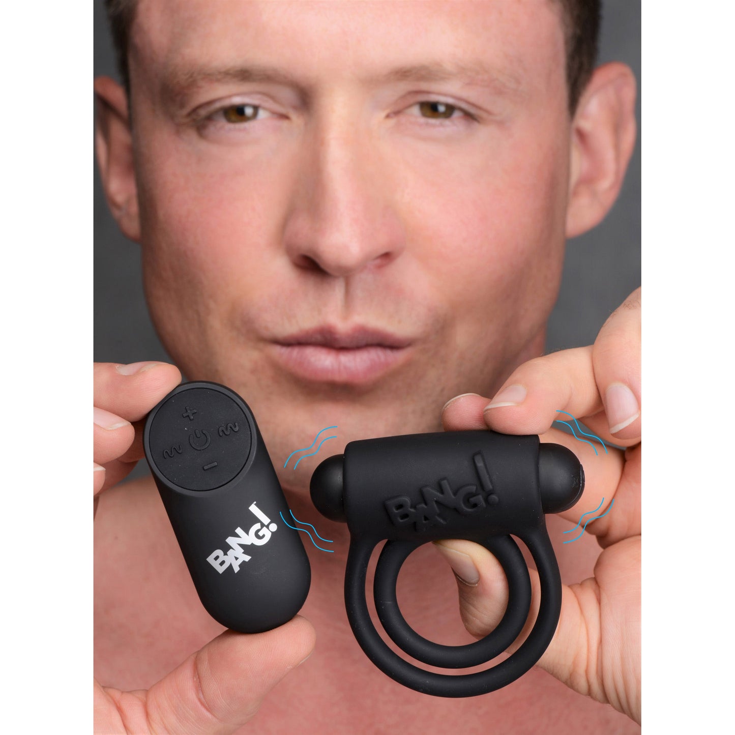 28X Remote Control Vibrating Cock Ring & Bullet - Black