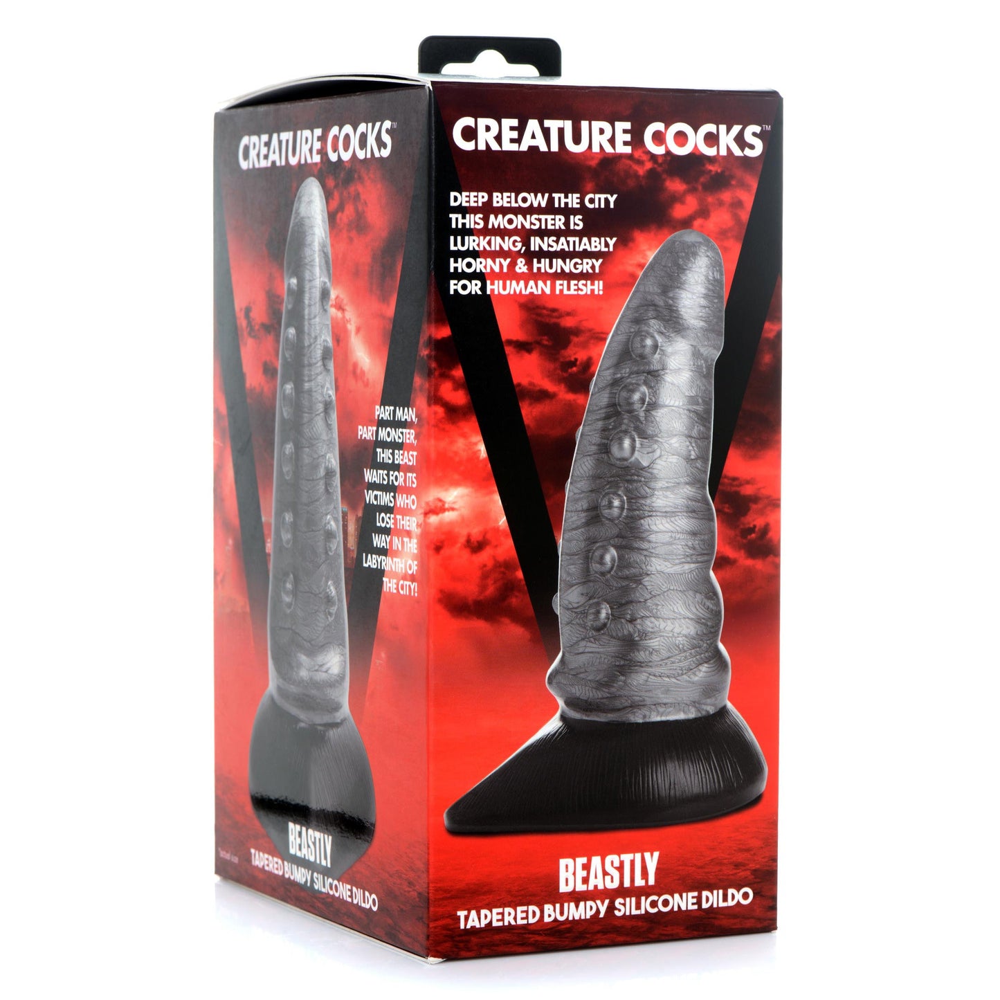 Beastly Tapered Bumpy Silicone Dildo