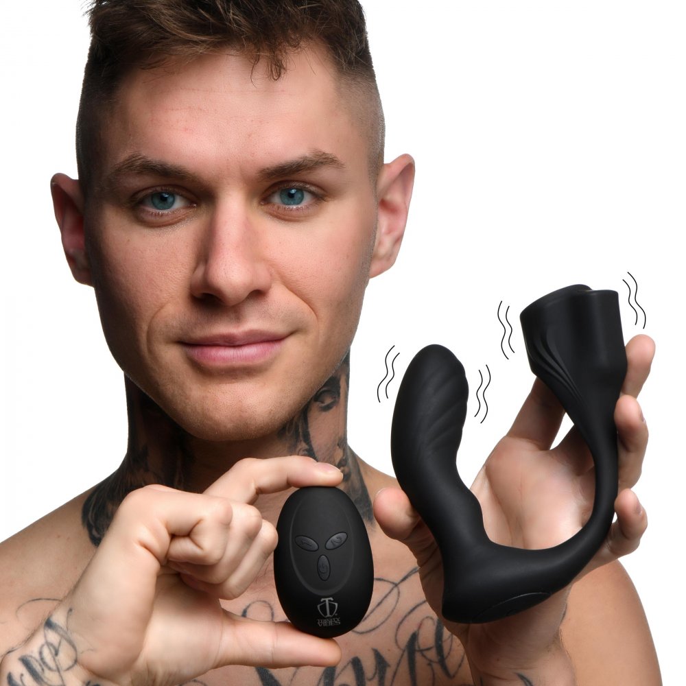 7X Silicone Prostate Plug w- Ball Stretcher & Remote