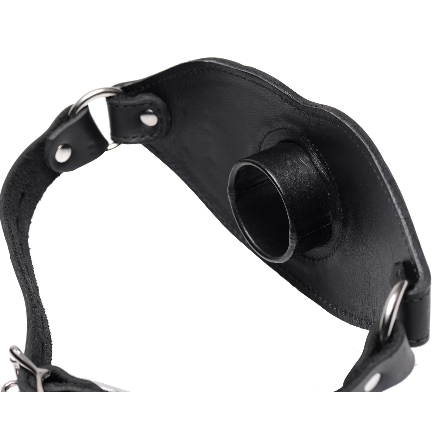 Leather Locking Open Mouth Gag