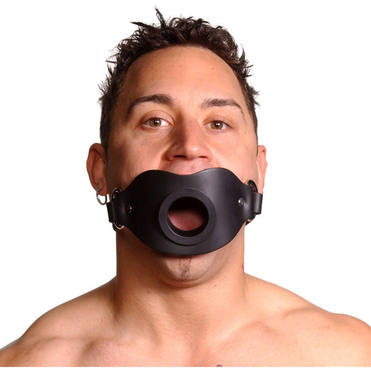 Leather Locking Open Mouth Gag